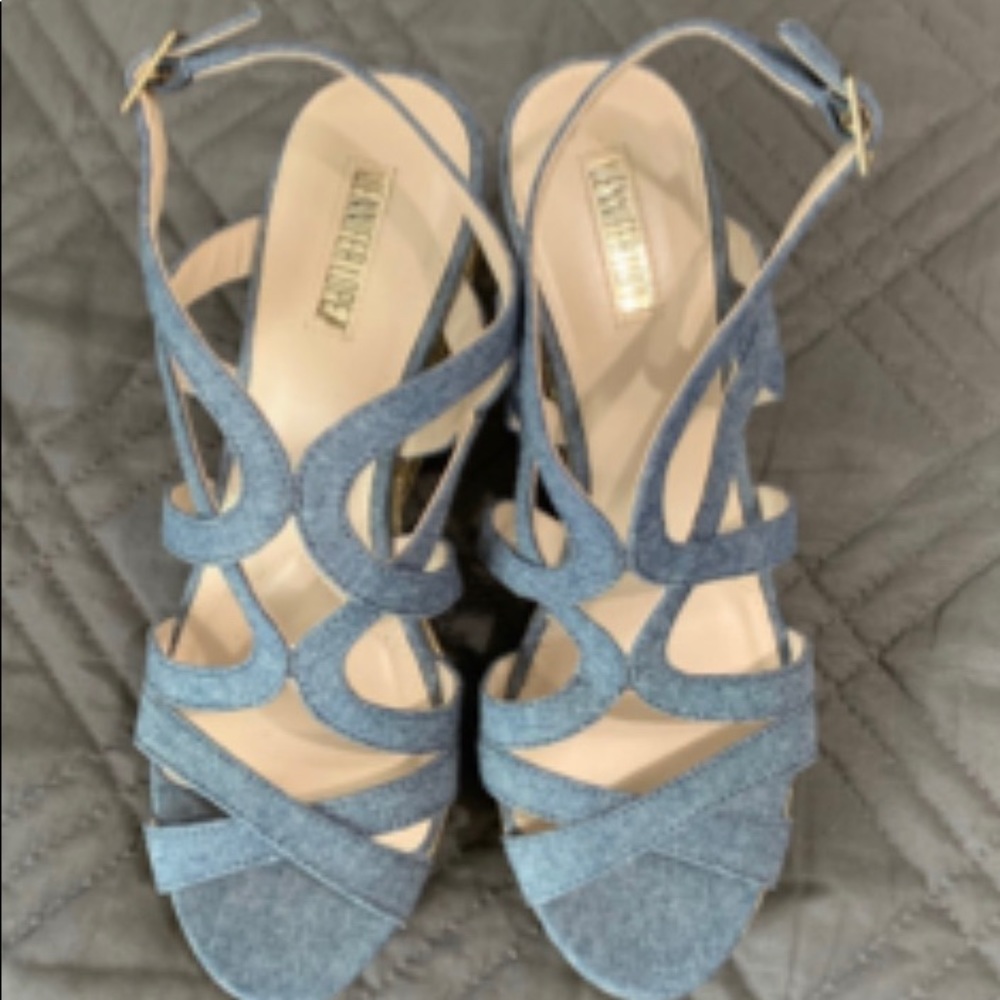 Jennifer lopez denim wedge sandals
